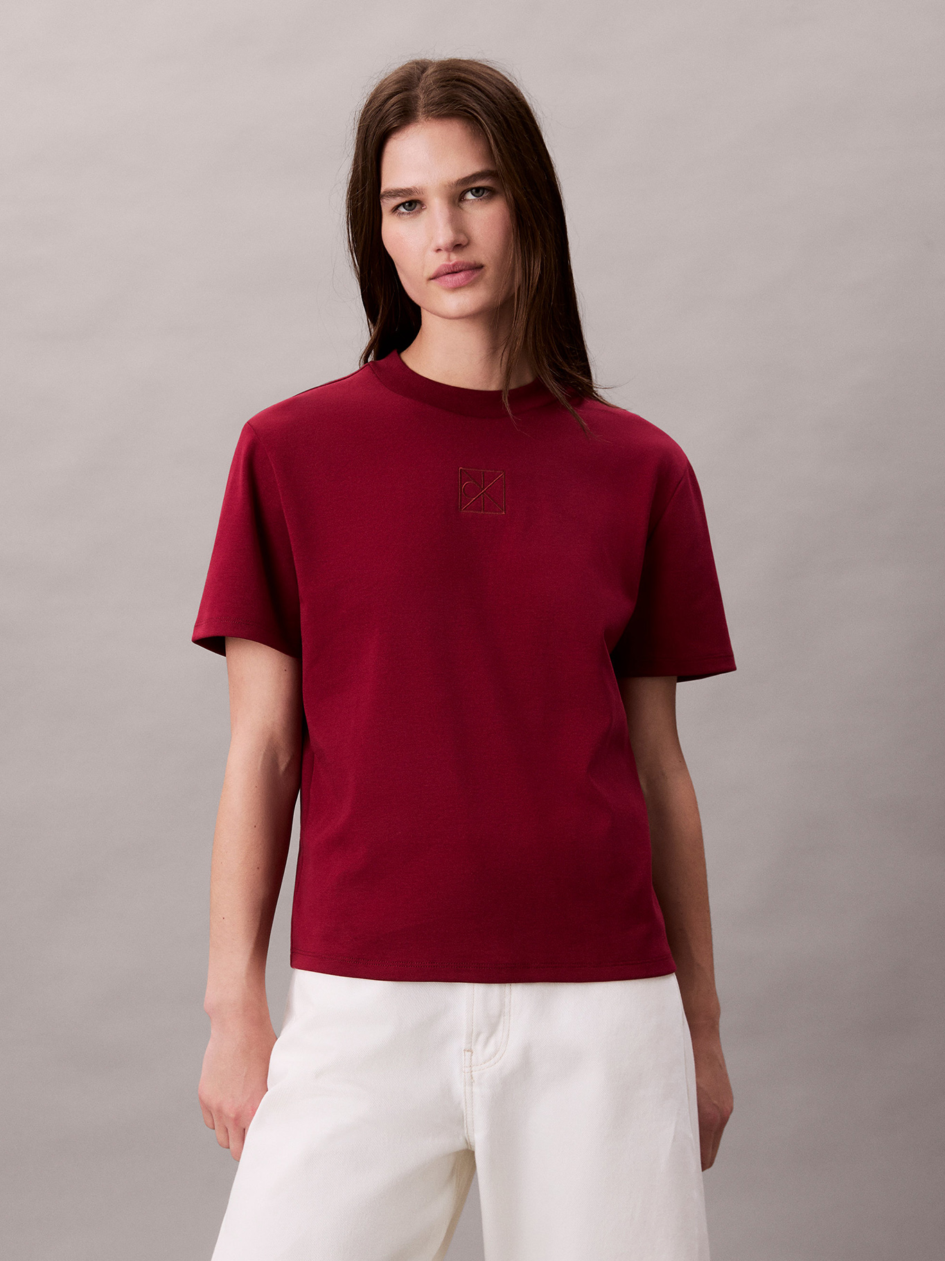 POLERA INTERLOCK CON EMBLEMA CK - 1