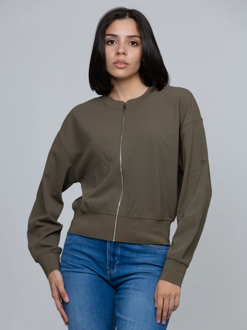 BLUSA DE CREPE  ELASTICO CON CREMALLERA - 1