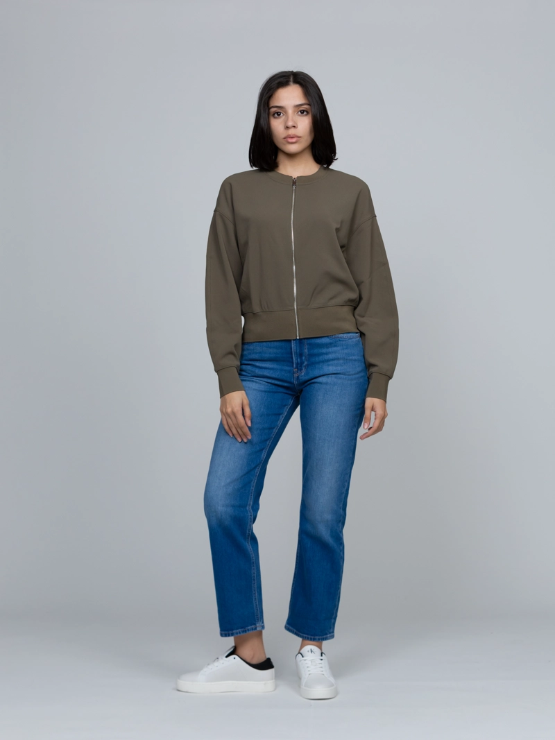 BLUSA DE CREPE  ELASTICO CON CREMALLERA - 2