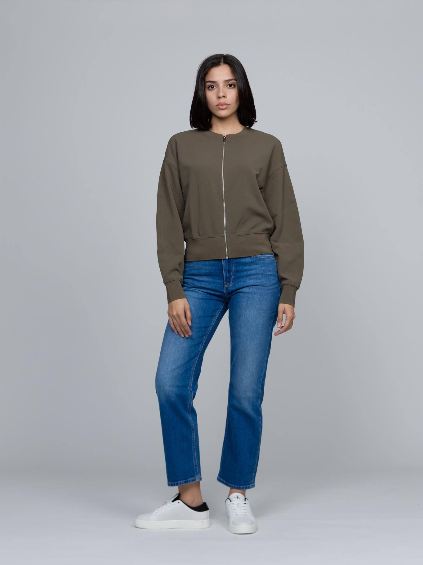 BLUSA DE CREPE  ELASTICO CON CREMALLERA - 2