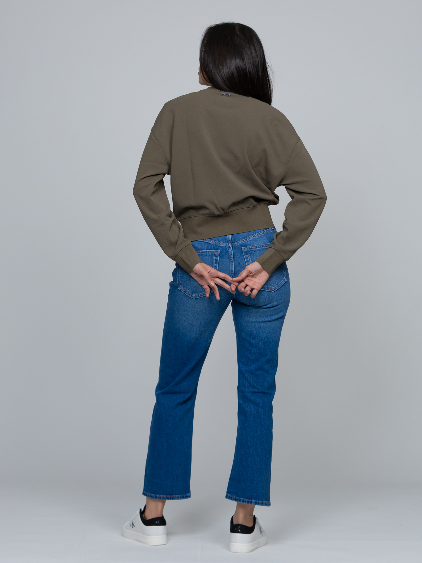 BLUSA DE CREPE  ELASTICO CON CREMALLERA - 3