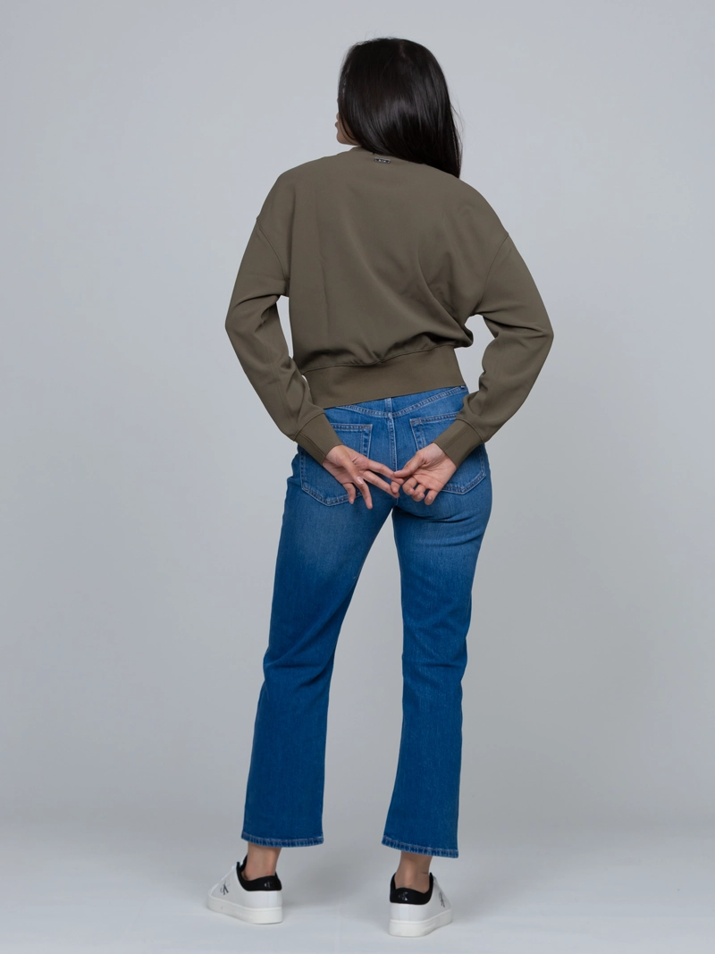 BLUSA DE CREPE  ELASTICO CON CREMALLERA - 3