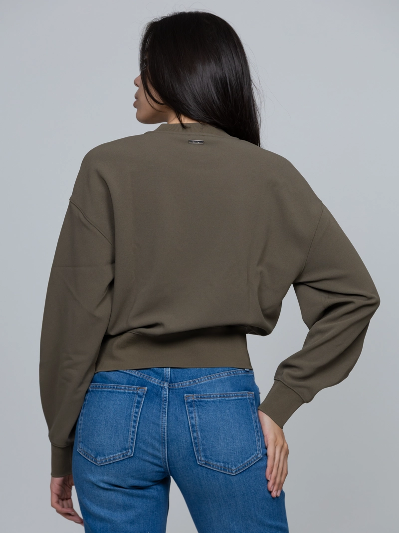 BLUSA DE CREPE  ELASTICO CON CREMALLERA - 4