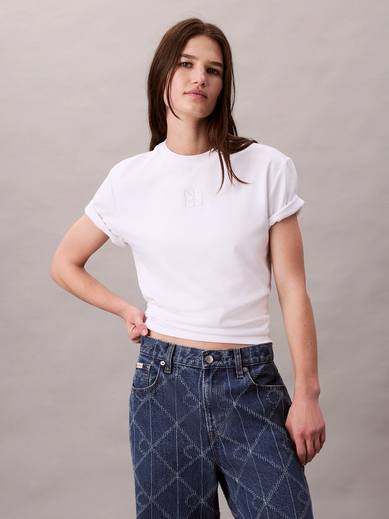 POLERA INTERLOCK CON EMBLEMA CK - 1