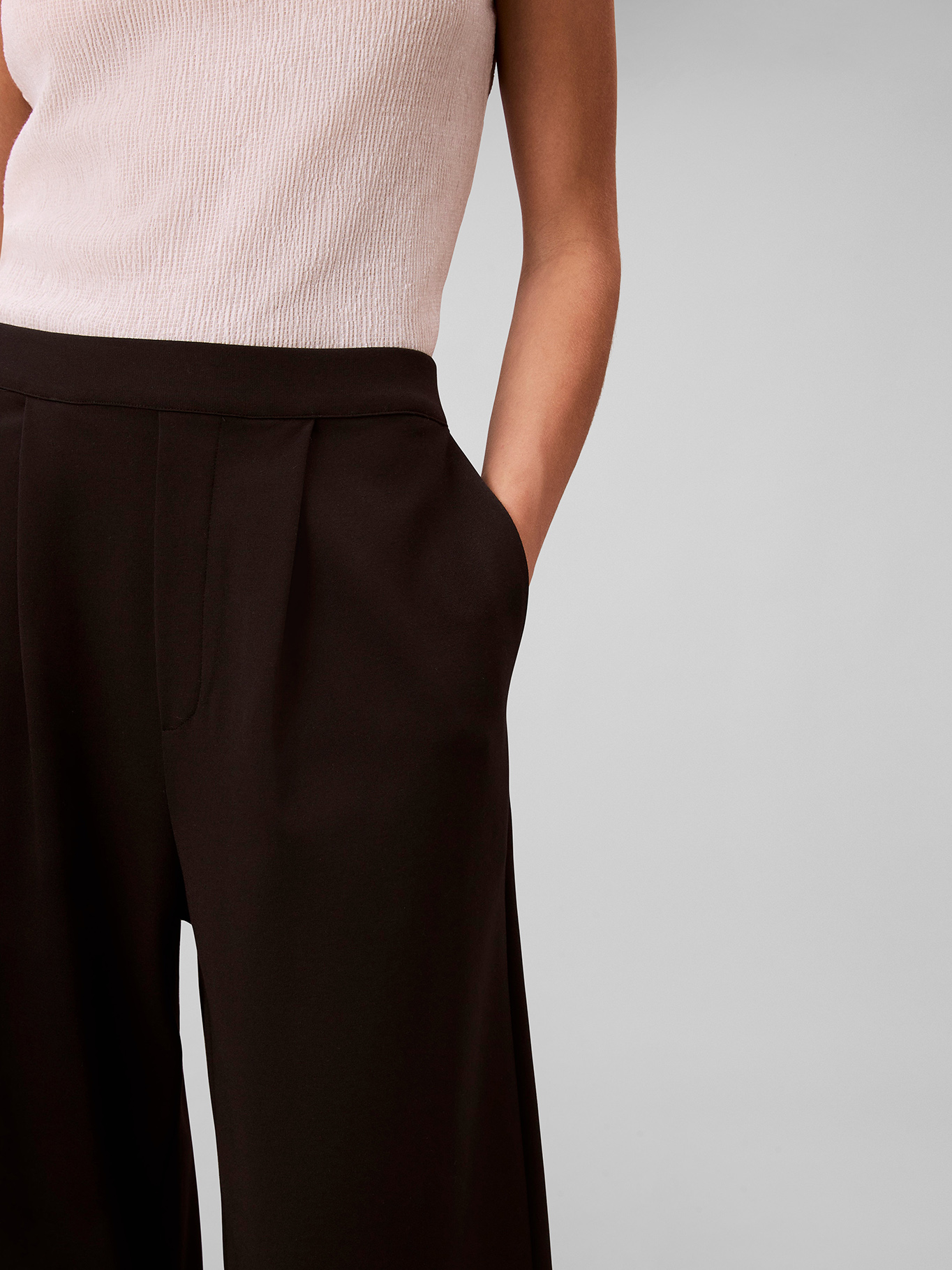 PANTALON DE PUNTO PONTE CON PIERNA ANCHA - 3