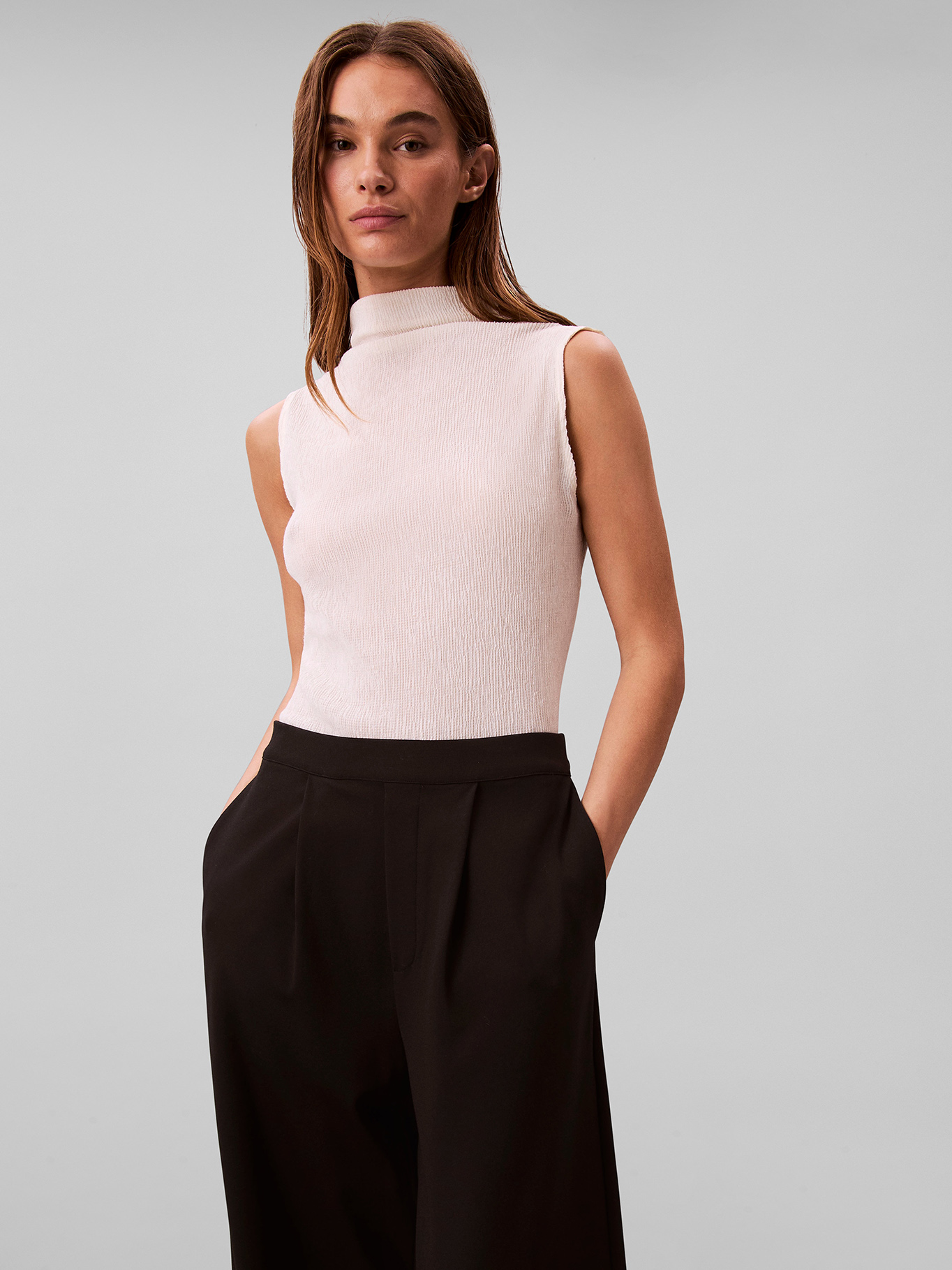 PANTALON DE PUNTO PONTE CON PIERNA ANCHA - 5