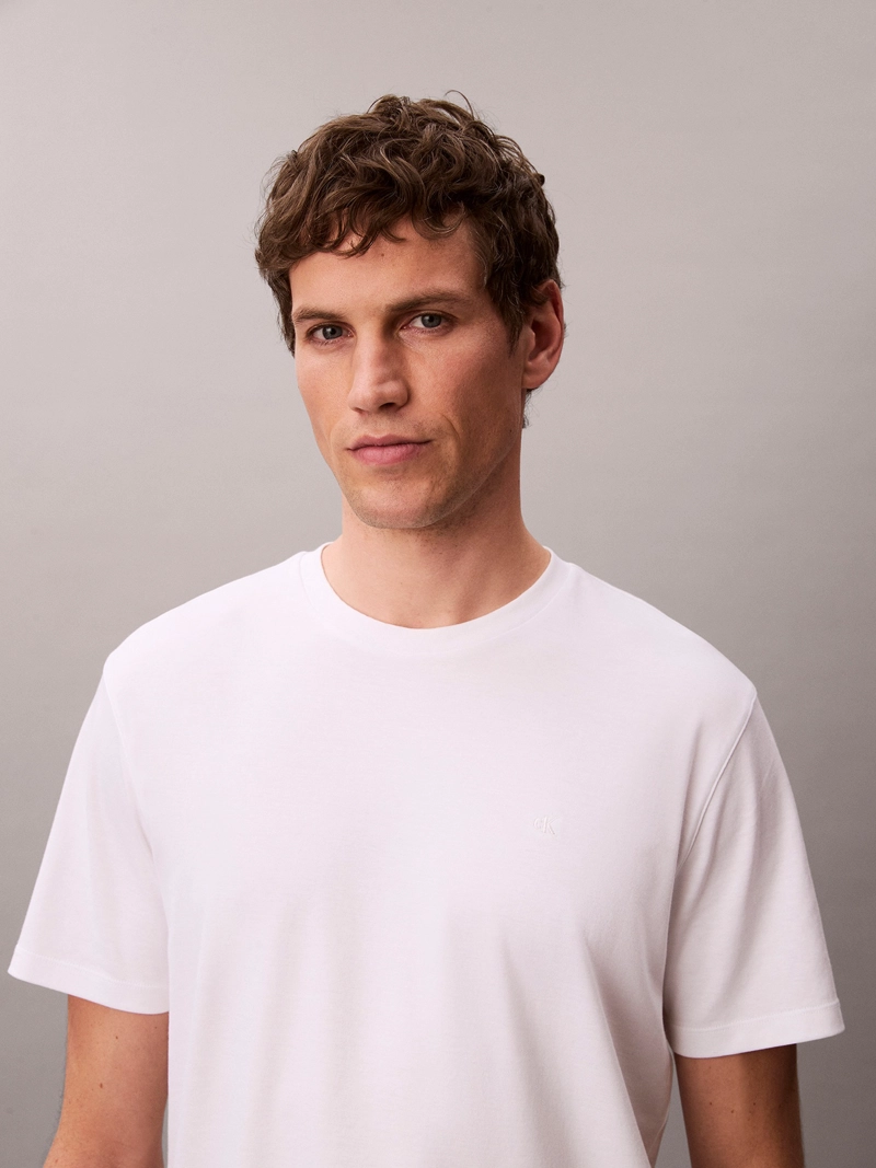 POLERA DE ALGODON SUPIMA CON LOGO BORDADO - 4