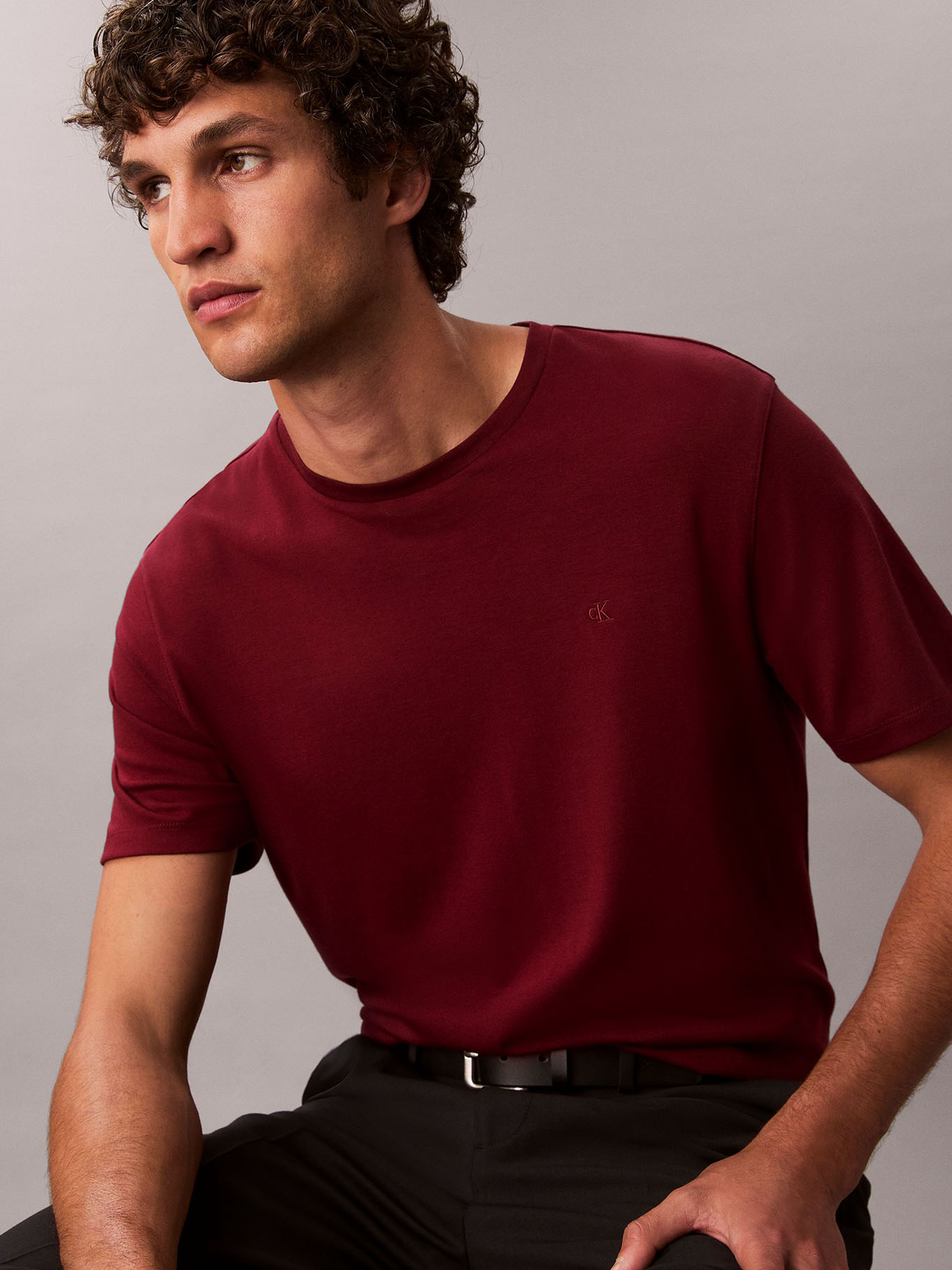 POLERA DE ALGODON SUPIMA CON LOGO BORDADO - 4