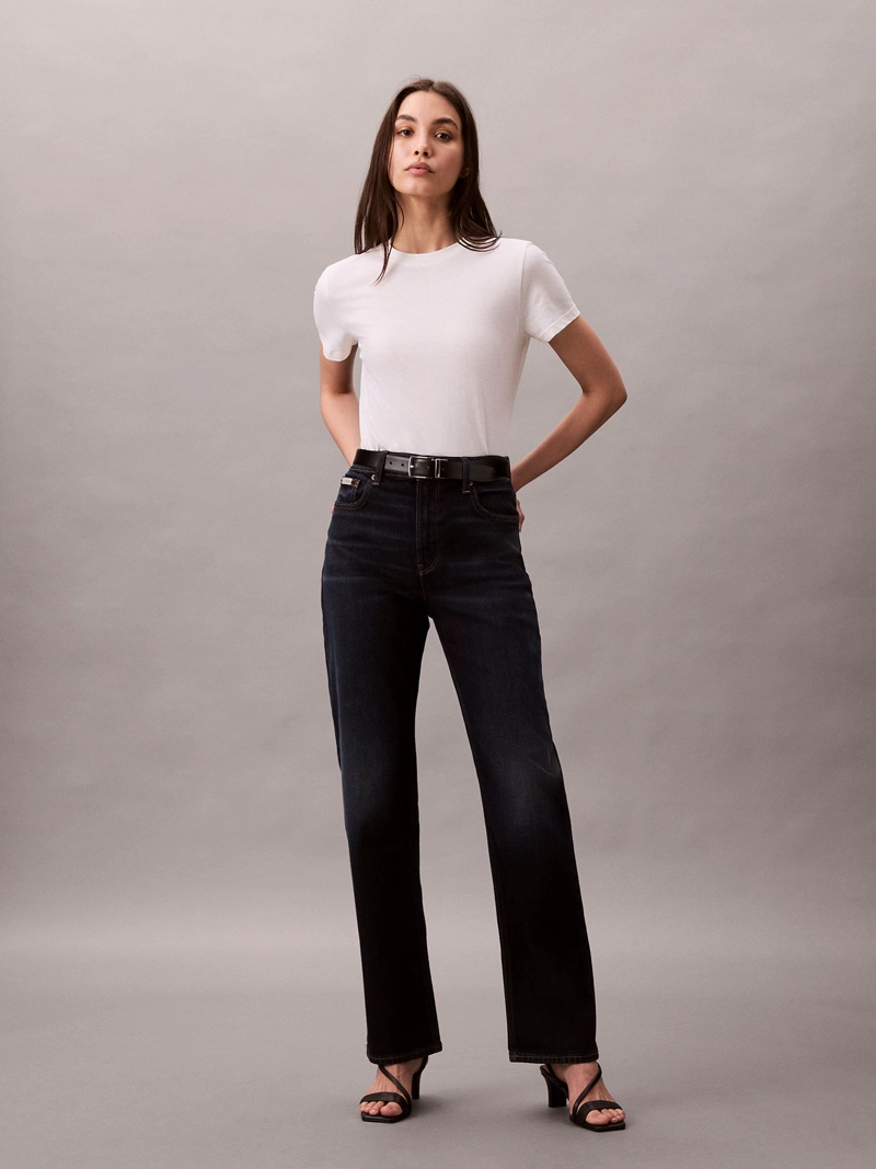 JEANS RECTOS DE TALLE ALTO EN TONO OXBOW - 1