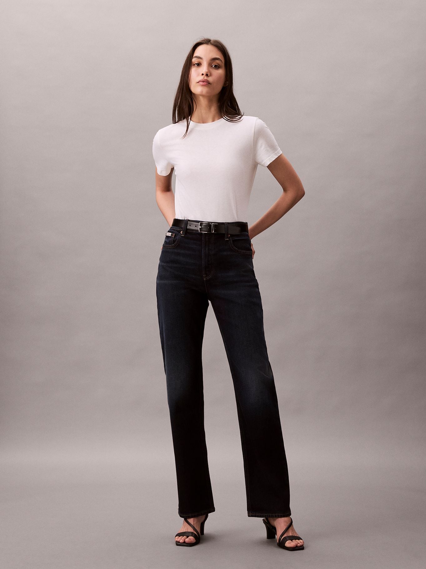 JEANS RECTOS DE TALLE ALTO EN TONO OXBOW - 1
