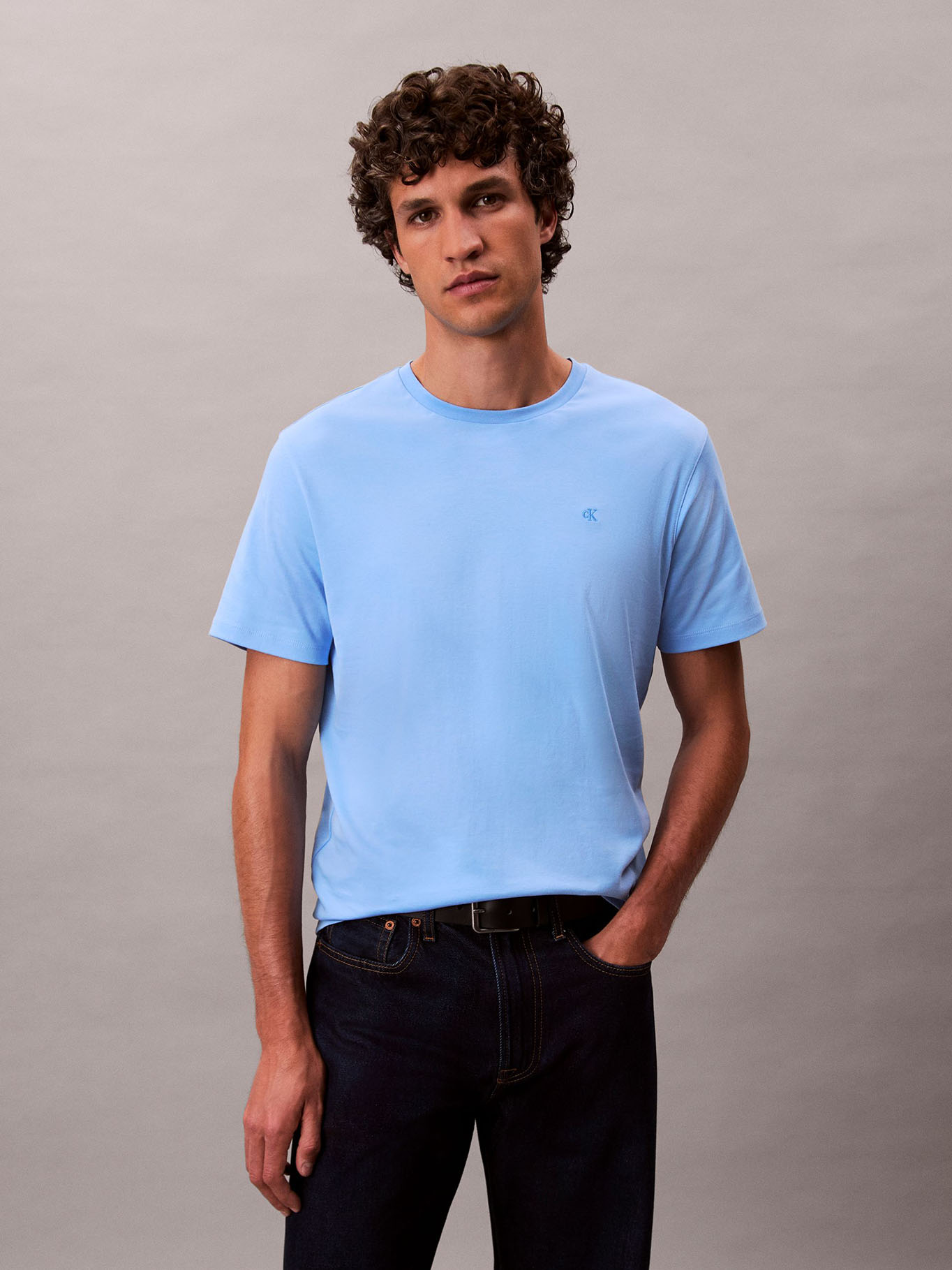 POLERA DE ALGODON SUPIMA CON LOGO BORDADO - 1