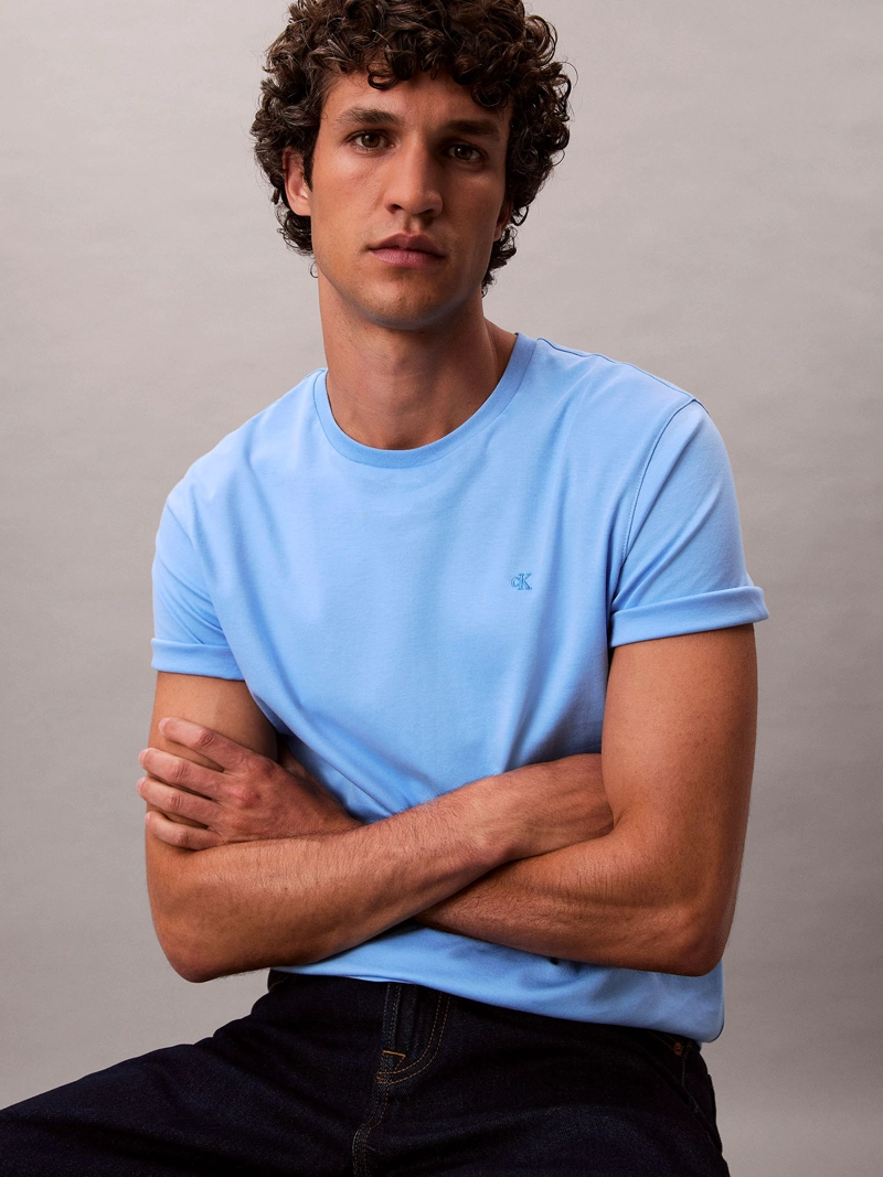 POLERA DE ALGODON SUPIMA CON LOGO BORDADO - 4