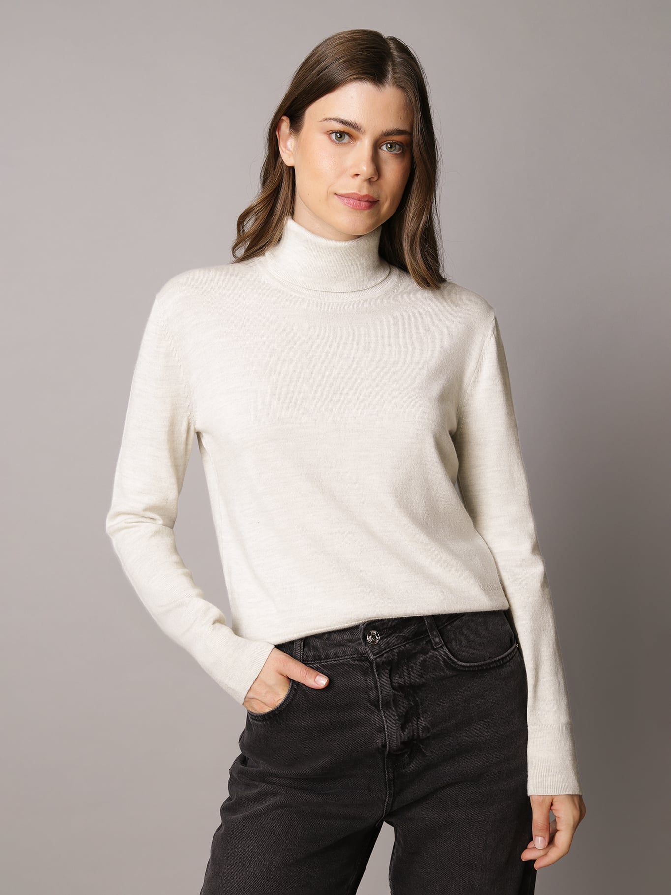 SWEATER DE CUELLO ALTO DE LANA MERINO - 1