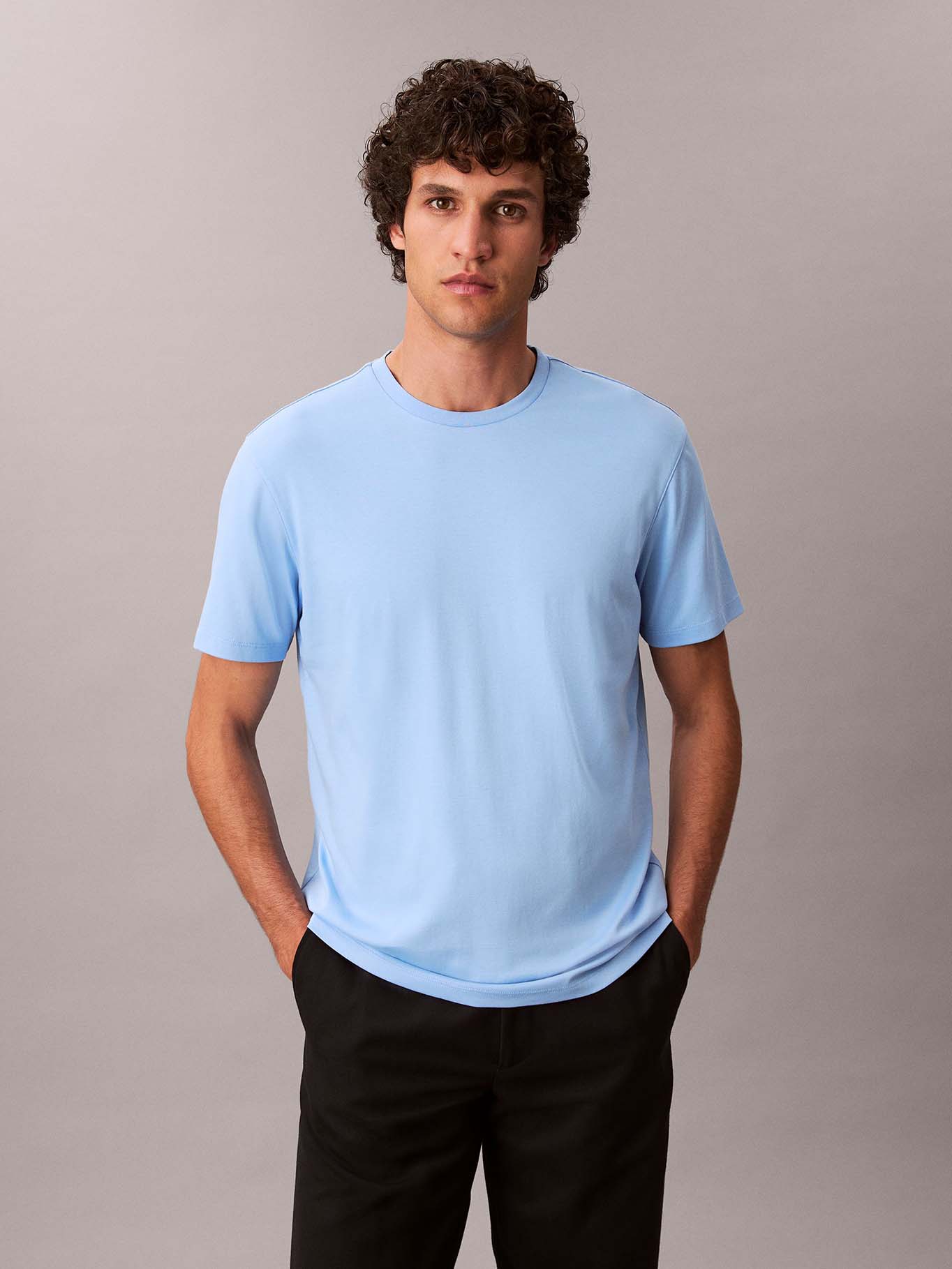POLERA DE ALGODON SUPIMA DE CUELLO REDONDO - 1