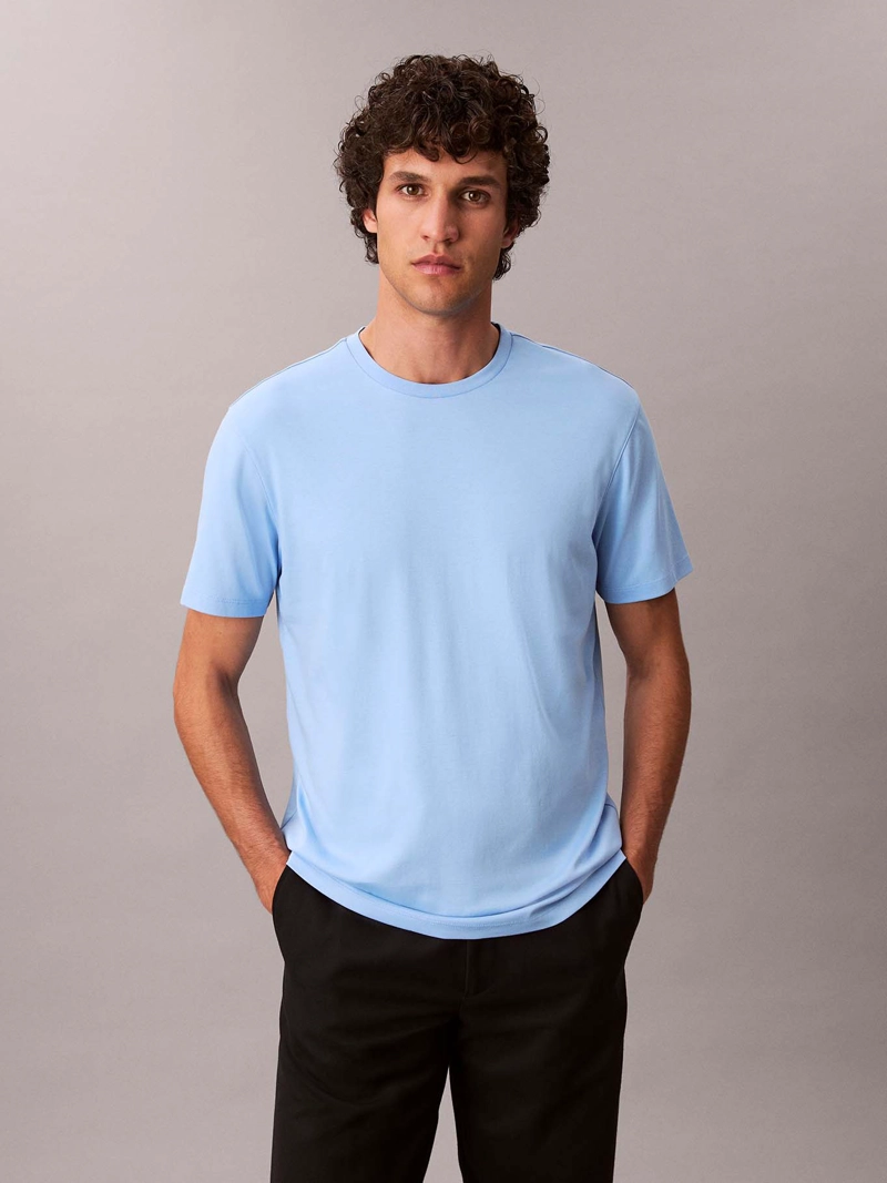 POLERA DE ALGODON SUPIMA DE CUELLO REDONDO - 1
