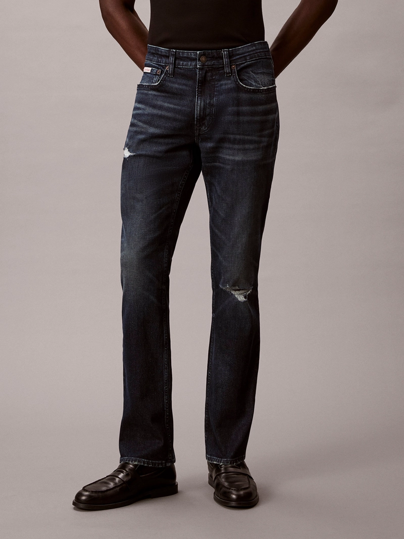 JEANS SLIM CON DETALLES ROTOS EN TONO DEEP DUSK - 1
