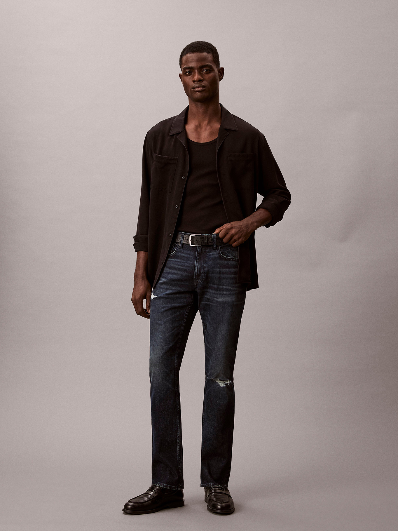 JEANS SLIM CON DETALLES ROTOS EN TONO DEEP DUSK - 2