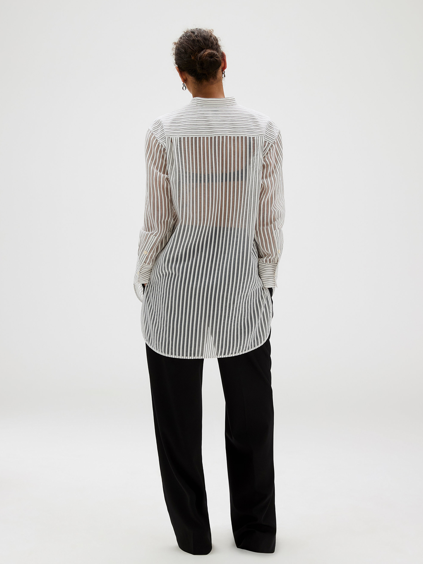BLUSA POPOVER DE JACQUARD A RAYAS - 2