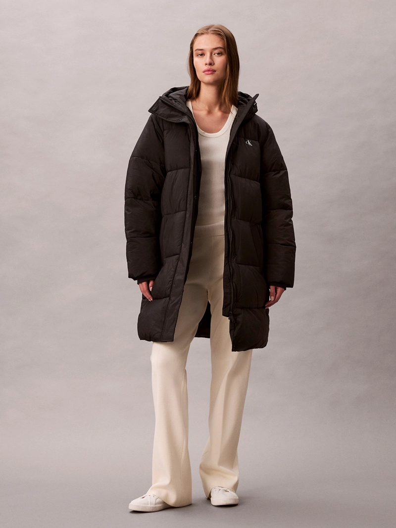 PARKA PUFFER LARGA CON GORRO Y CINTURON - 5