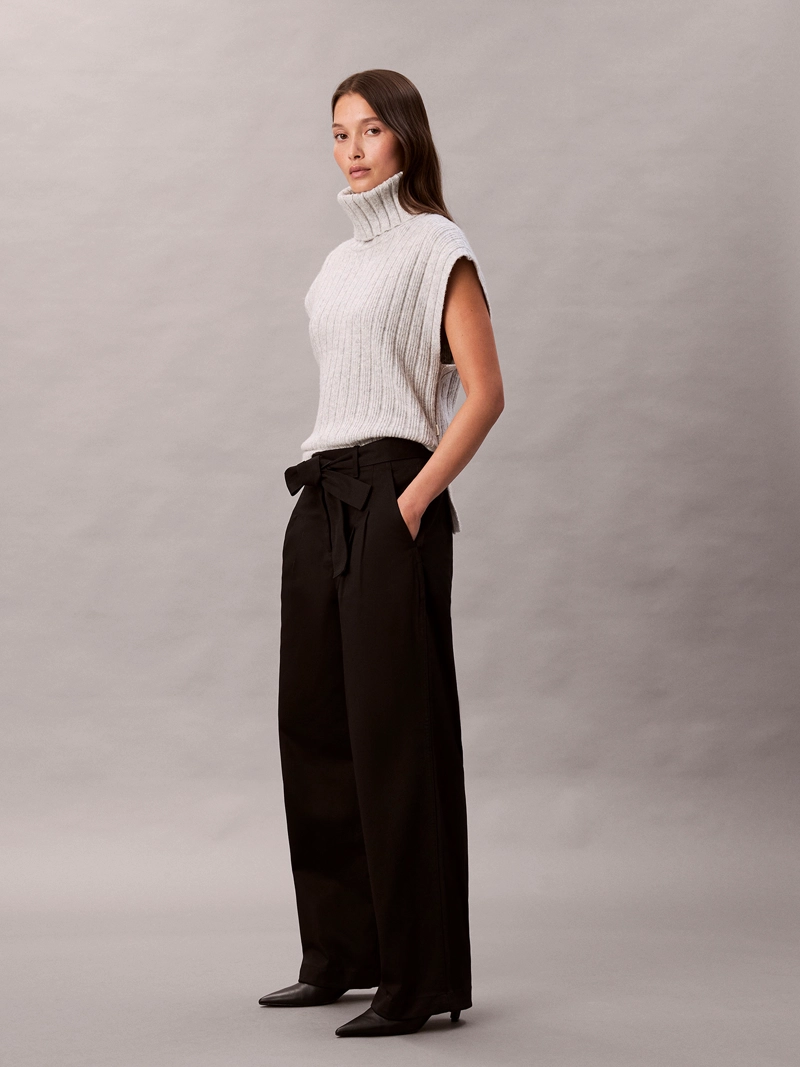 PANTALON DE SARGA DE ALGODON CON CINTURON - 6
