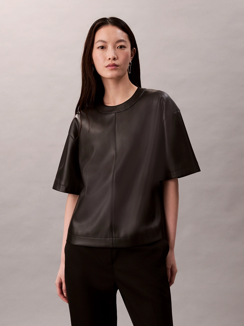 POLERA CON EFECTO CUERO - 1