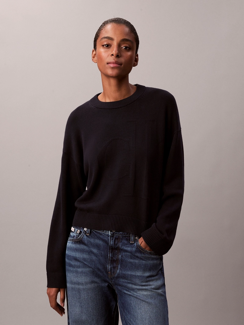 SWEATER DE ALGODON SUAVE CON LOGO - 1