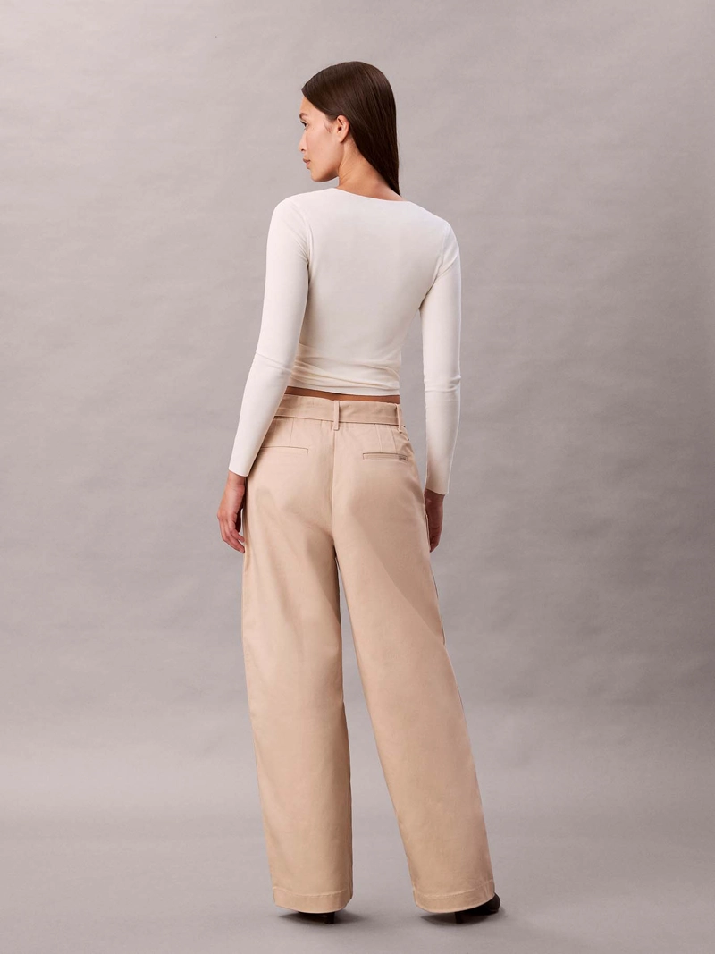 PANTALON DE SARGA DE ALGODON CON CINTURON - 2
