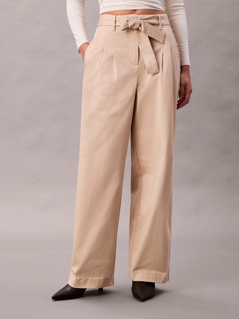 PANTALON DE SARGA DE ALGODON CON CINTURON - 3