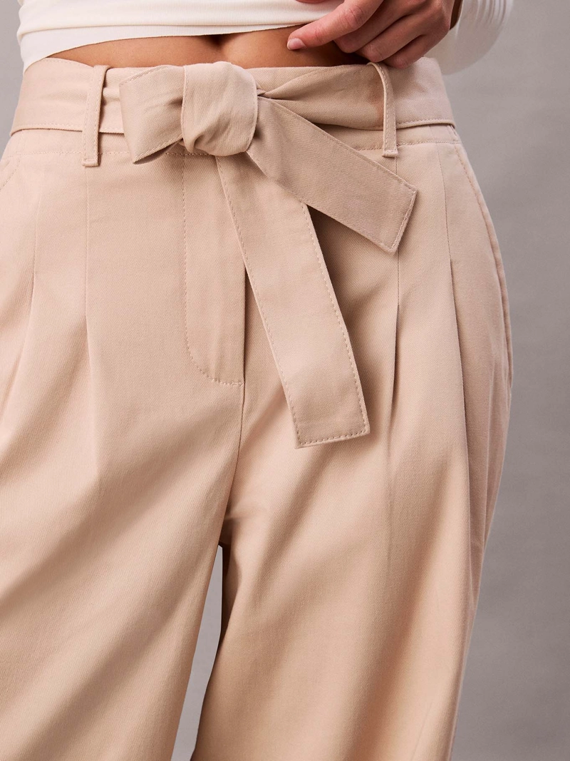PANTALON DE SARGA DE ALGODON CON CINTURON - 4