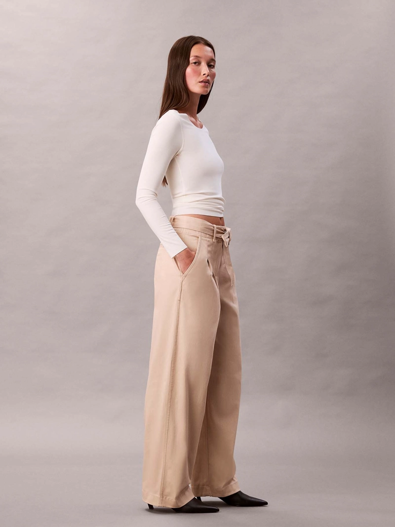 PANTALON DE SARGA DE ALGODON CON CINTURON - 6