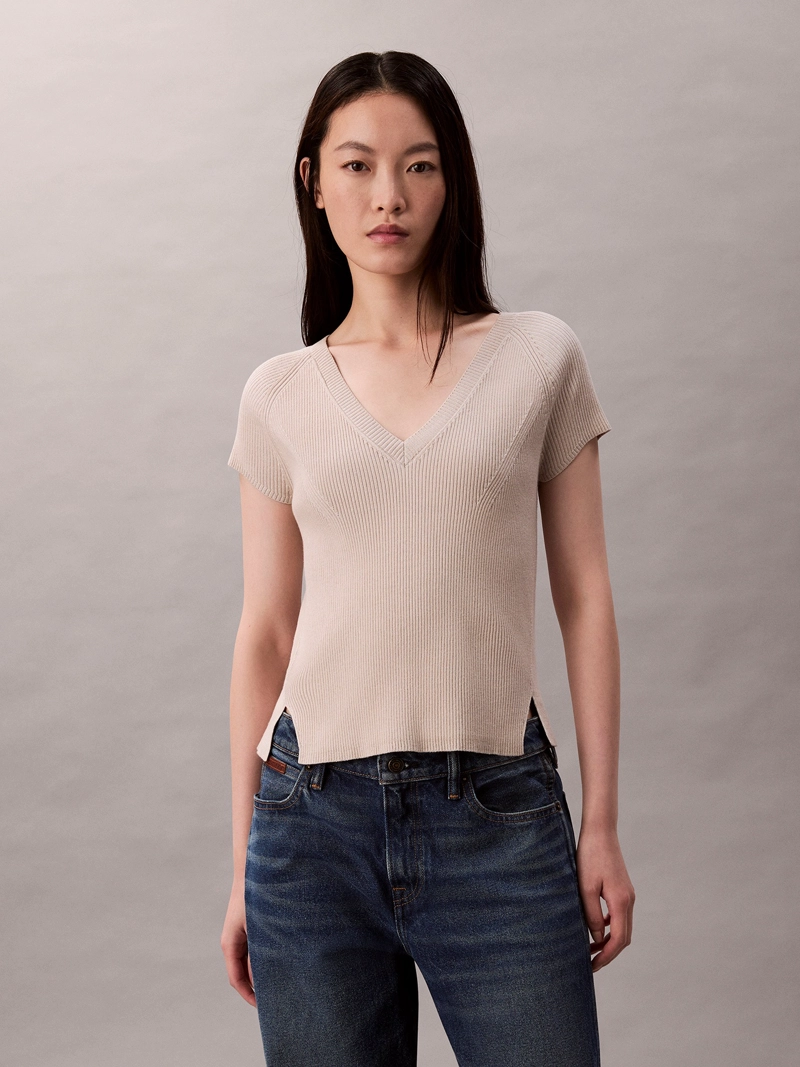 SWEATER SIN MANGAS JASPEADO - 1