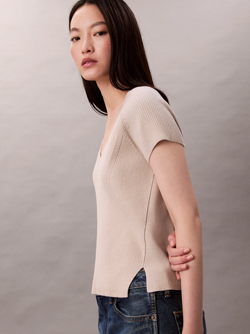 SWEATER SIN MANGAS JASPEADO - 4
