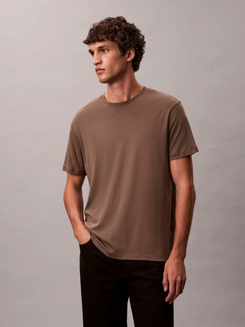 POLERA DE ALGODON SUPIMA DE CUELLO REDONDO - 1