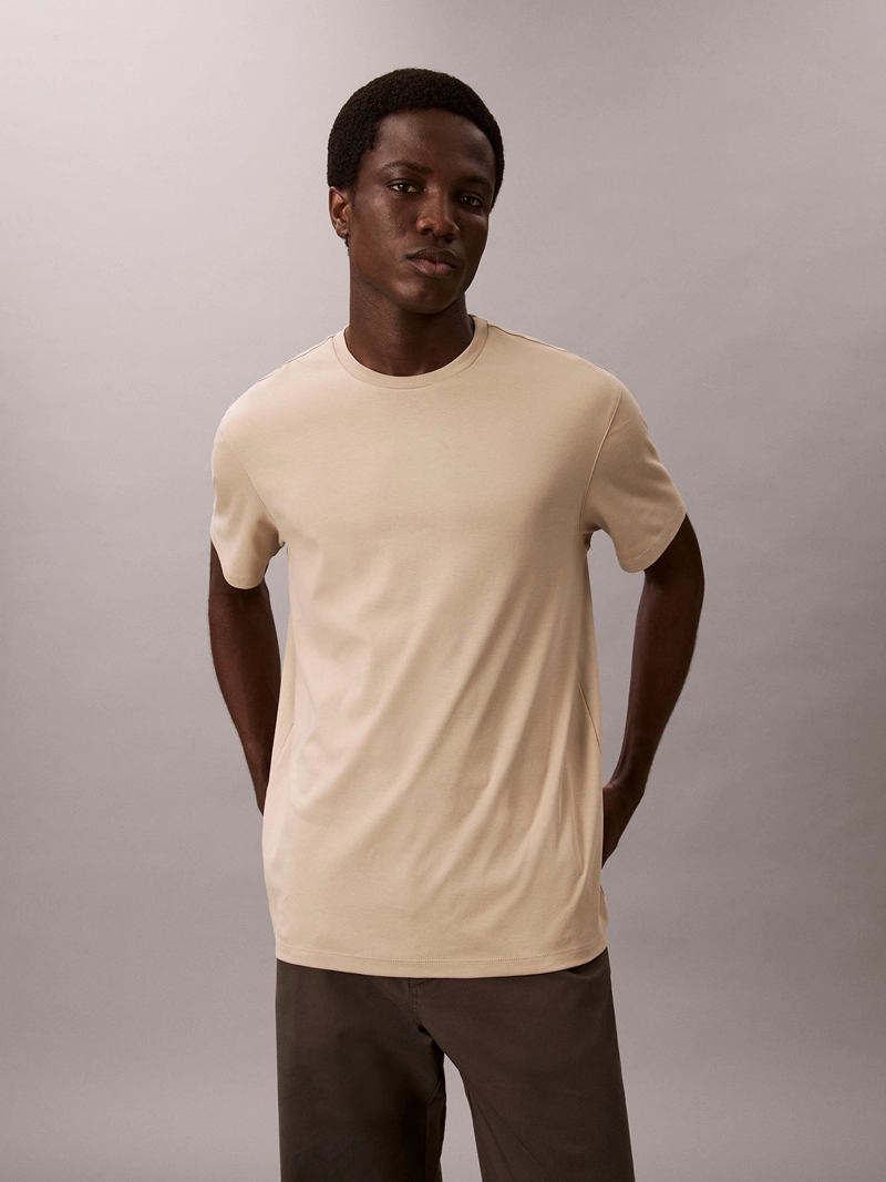 POLERA DE ALGODON SUPIMA DE CUELLO REDONDO - 1