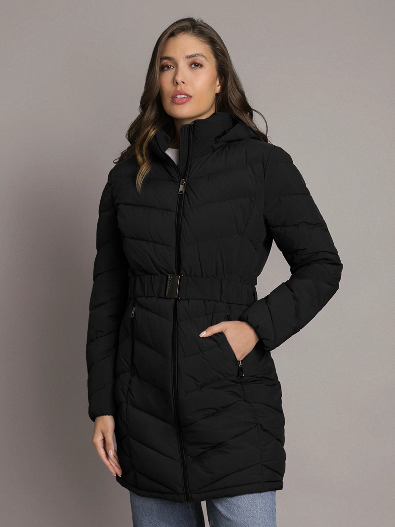 PARKA LARGA PUFFER CON GORRO - 1