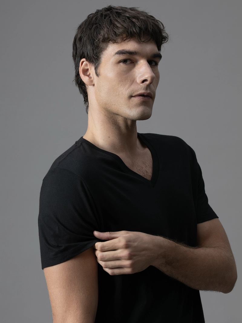 PACK DE 3 CAMISETAS CUELLO V COTTON CLASSICS - 4