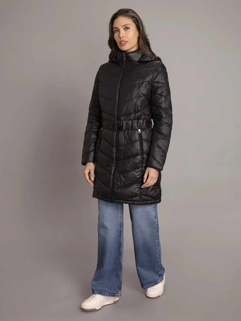 PARKA LARGA PUFFER CON GORRO - 2