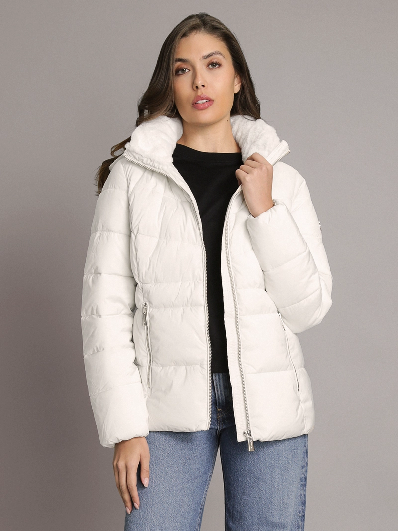 PARKA PUFFER CORTA CON GORRO - 1
