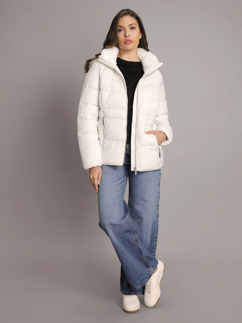 PARKA PUFFER CORTA CON GORRO - 2