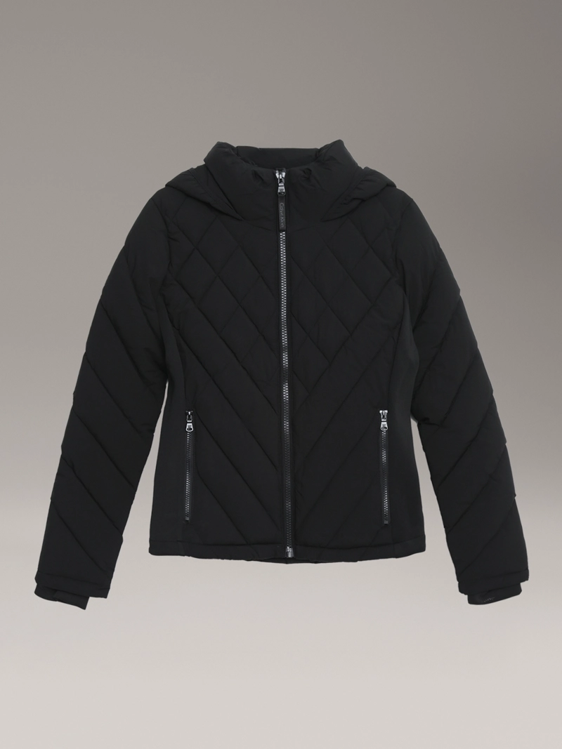 PARKA PUFFER CON GORRO Y PANELES COMBINADOS - 5