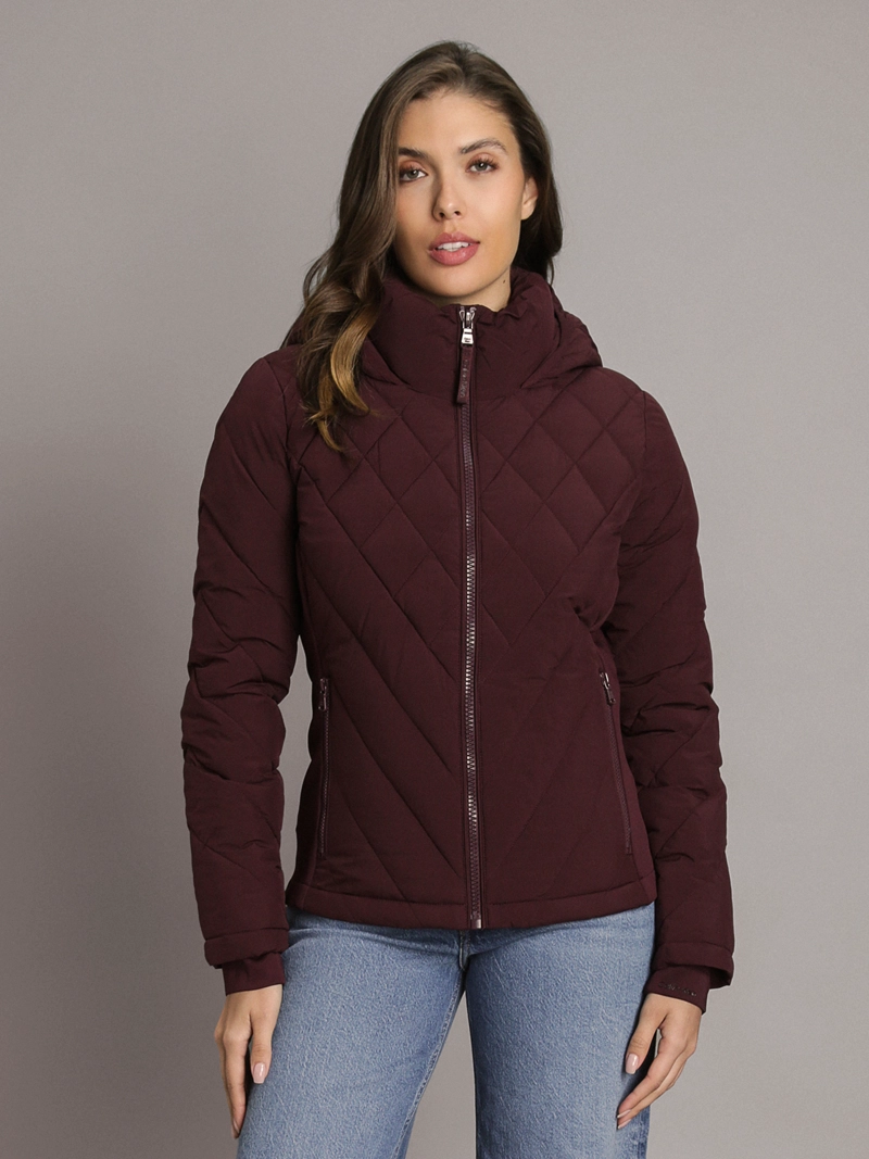 PARKA PUFFER CON GORRO Y PANELES COMBINADOS - 1