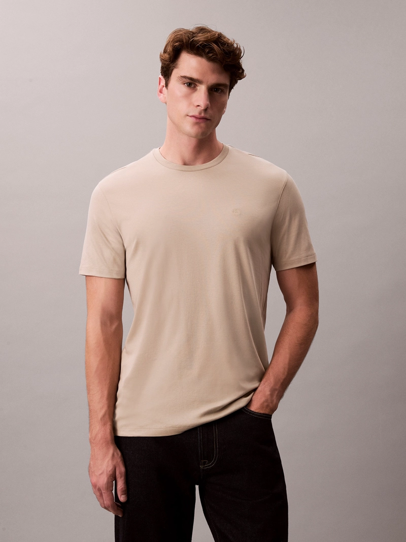 POLERA DE ALGODON SUPIMA CON LOGO BORDADO - 1