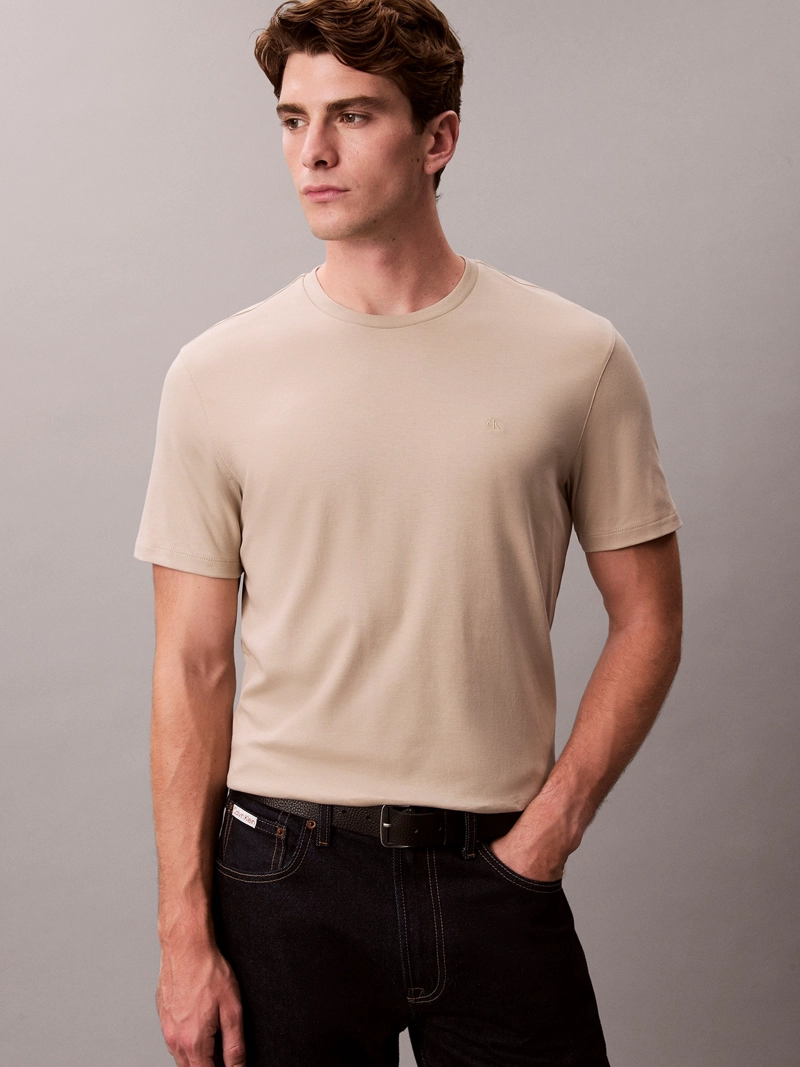 POLERA DE ALGODON SUPIMA CON LOGO BORDADO - 4
