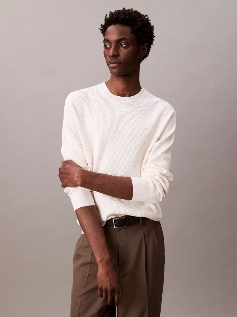 SWEATER DE ALGODON TEXTURIZADO - 1