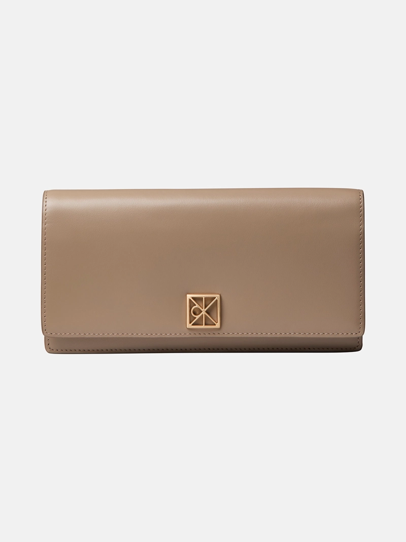 BILLETERA PLEGADA DE CUERO CON LOGO MONOGRAMA - 1