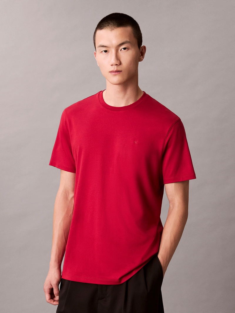 POLERA DE ALGODON SUPIMA CON LOGO BORDADO - 1