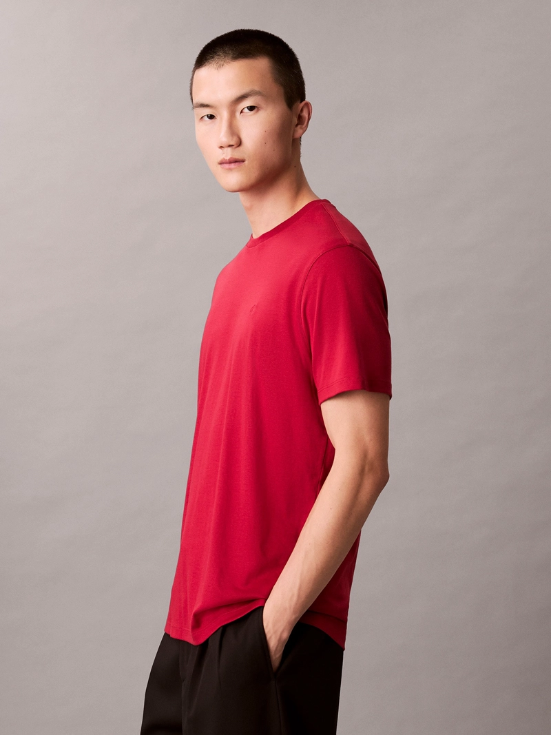 POLERA DE ALGODON SUPIMA CON LOGO BORDADO - 5