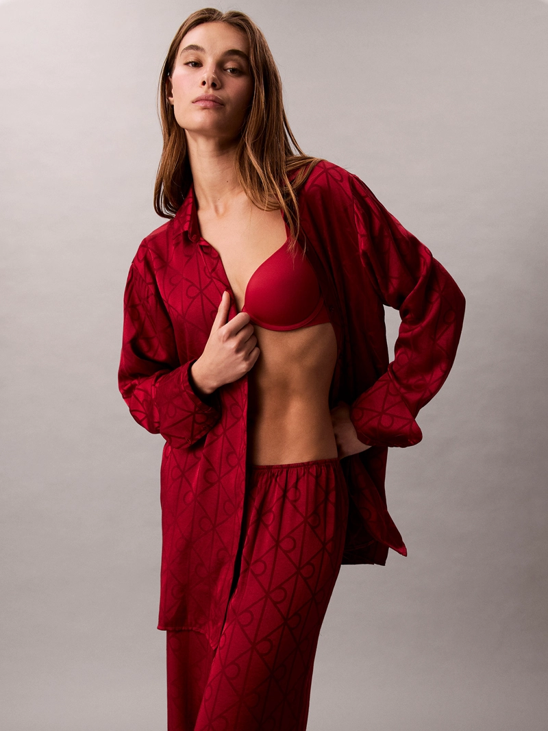 PANTALON DE PIJAMA DE SATE N CON ESTAMPADO - 1