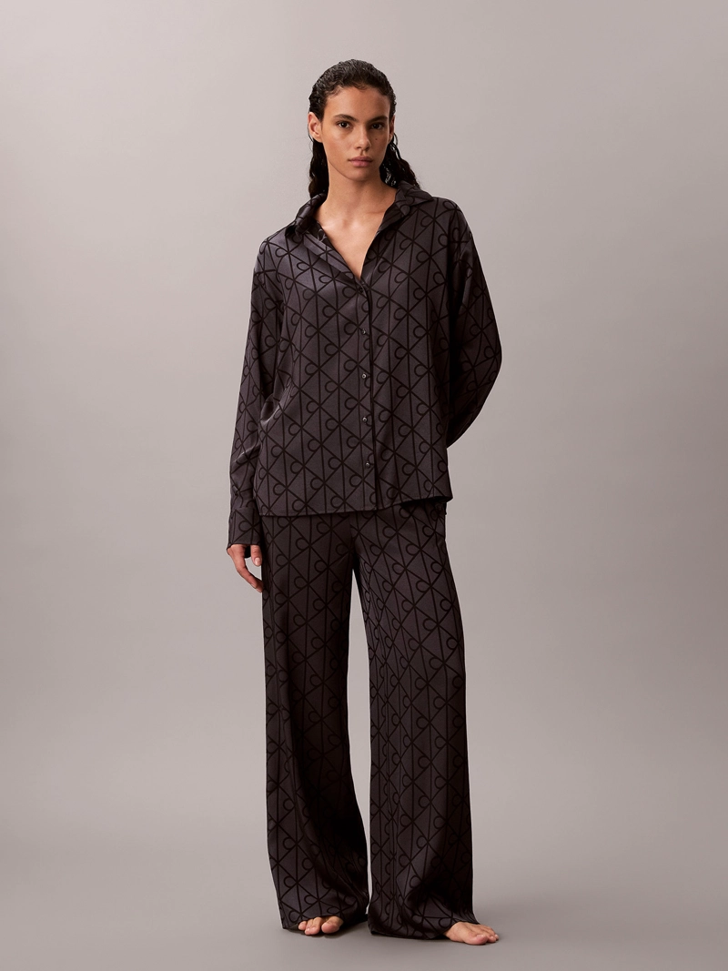 PANTALON DE PIJAMA DE SATE N CON ESTAMPADO - 1