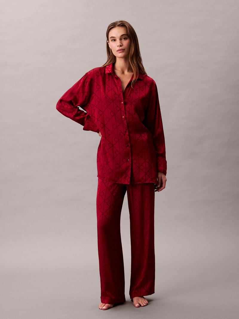 CAMISA DE PIJAMA DE SATE N CON ESTAMPADO - 2